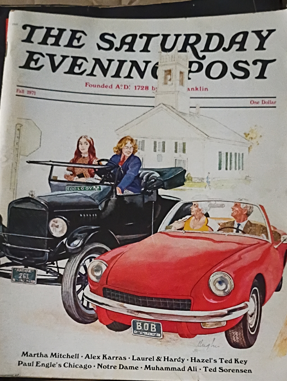 Vintage 1971 Saturday Evening Post Magazine – Muhammad Ali, Laurel & Hardy, Notr